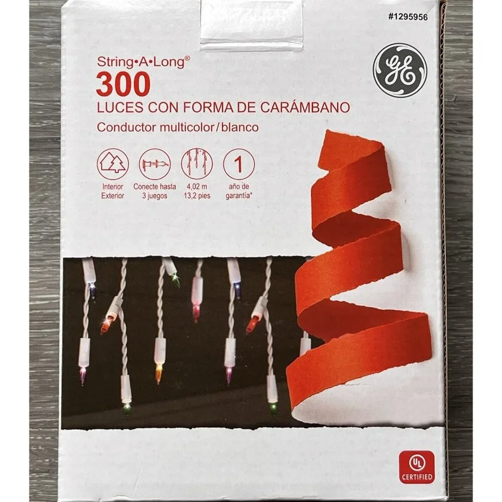 300 GE Multi-Color String-A-Long Icicle Style Lights (Lot Of 2) 600 Lights NEW
